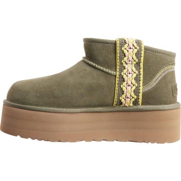 UGG Olive Ankle Boots with Tan Sole - Picture 7 of 8